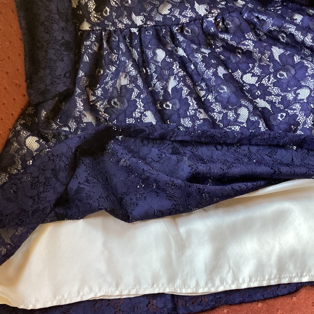 French Connection Navy Blue Lace Dress - Picture 8 of 15